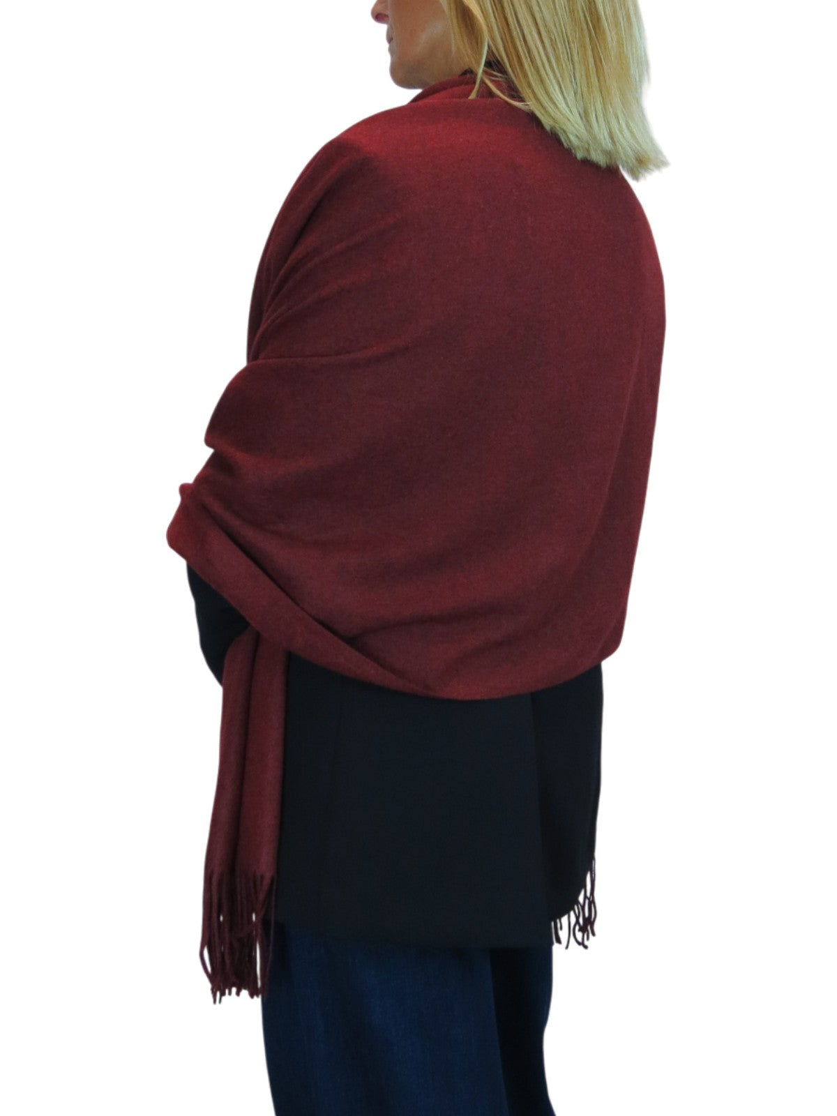 Wool Blend Pashmina Scarf Maroon