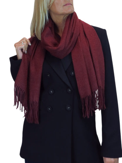 Wool Blend Pashmina Scarf Maroon