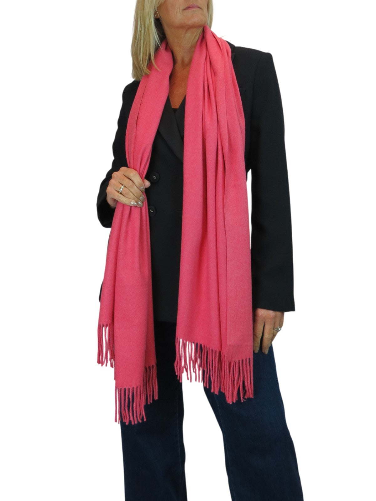 Wool Blend Pashmina Scarf Coral