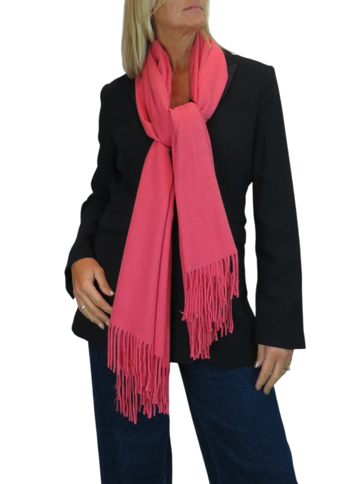 Wool Blend Pashmina Scarf Coral