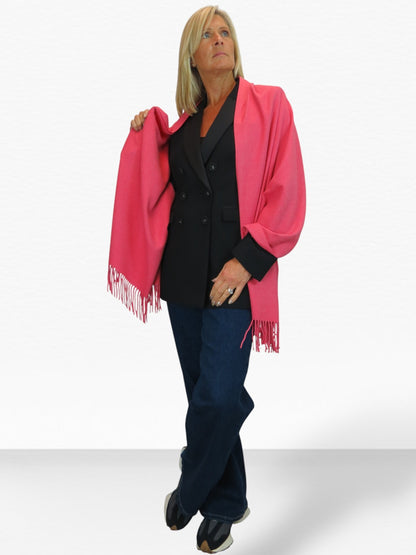 Wool Blend Pashmina Scarf Coral