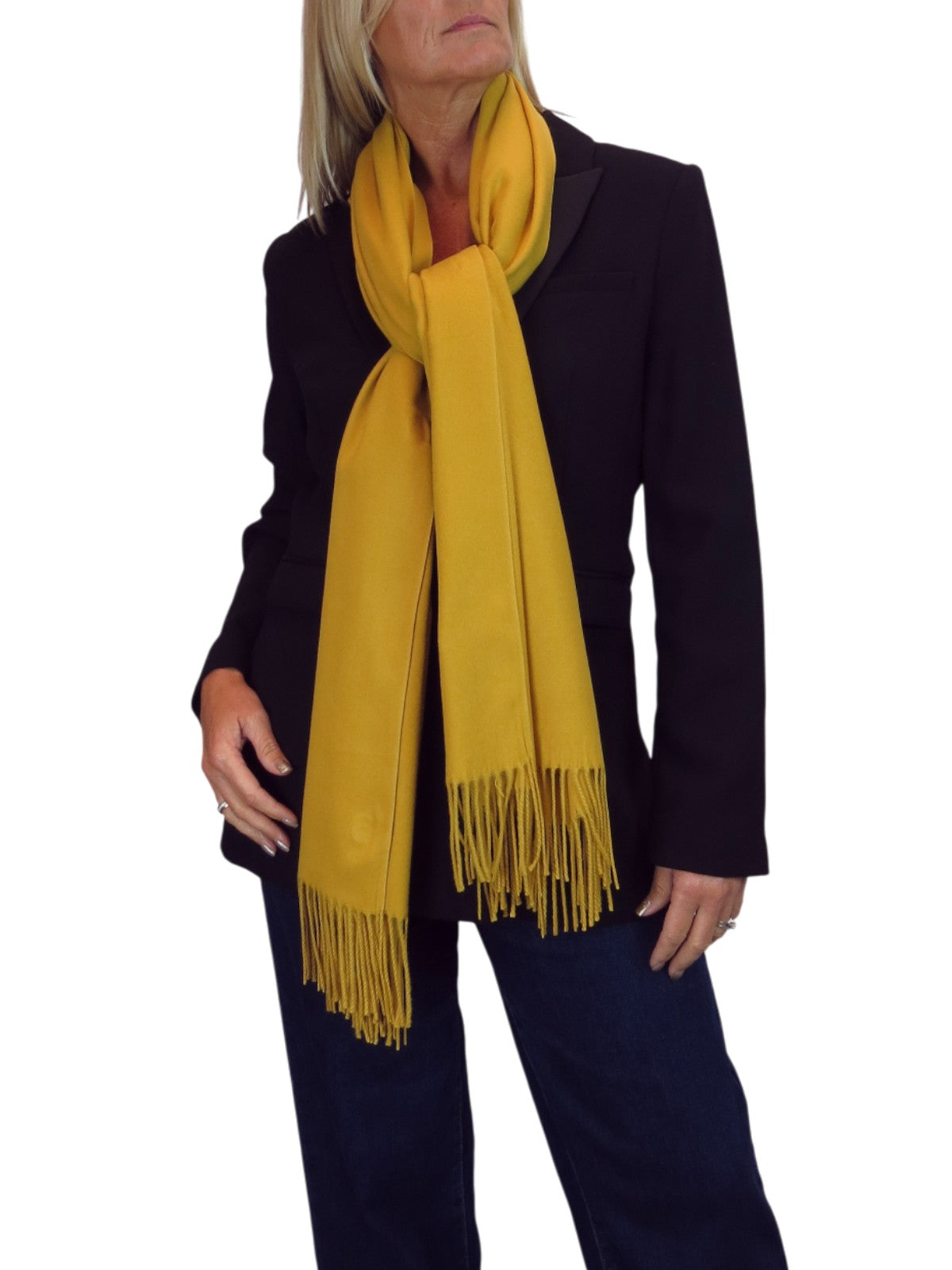 Wool Blend Pashmina Scarf Mustard Yellow