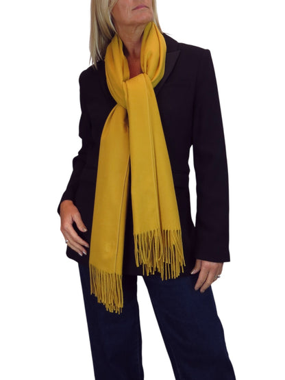 Wool Blend Pashmina Scarf Mustard Yellow