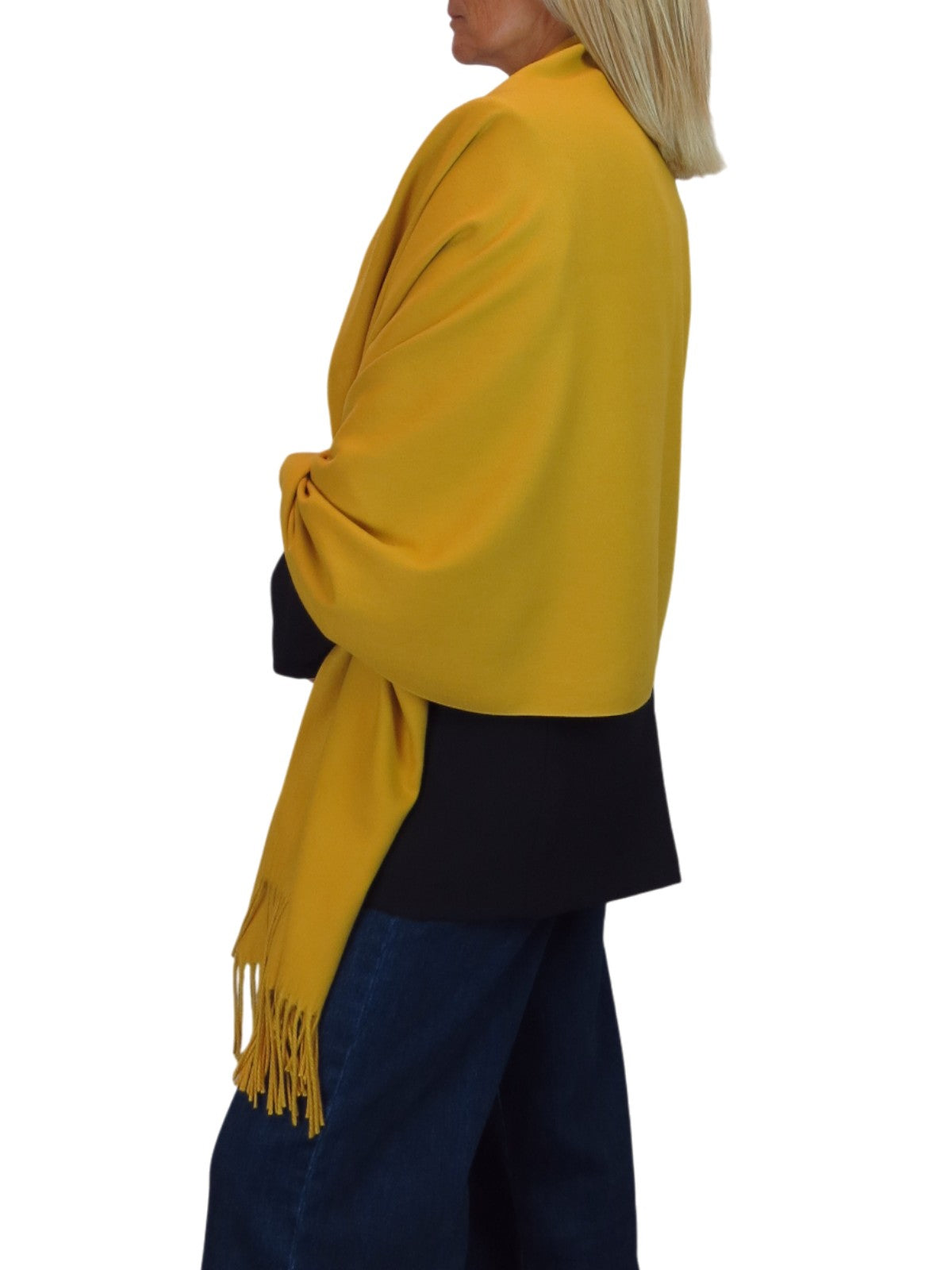 Wool Blend Pashmina Scarf Mustard Yellow