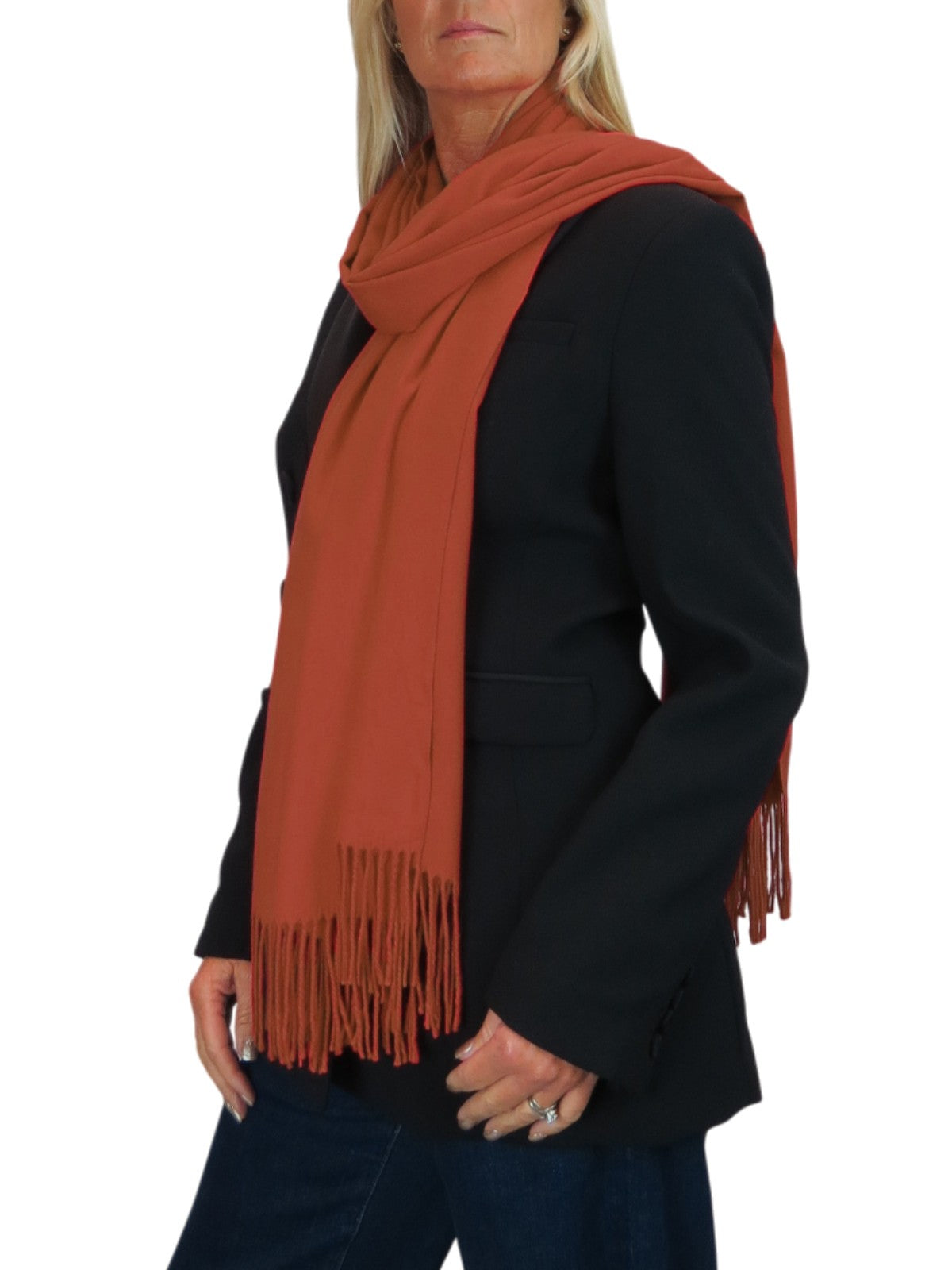 Wool Blend Pashmina Scarf Terracotta