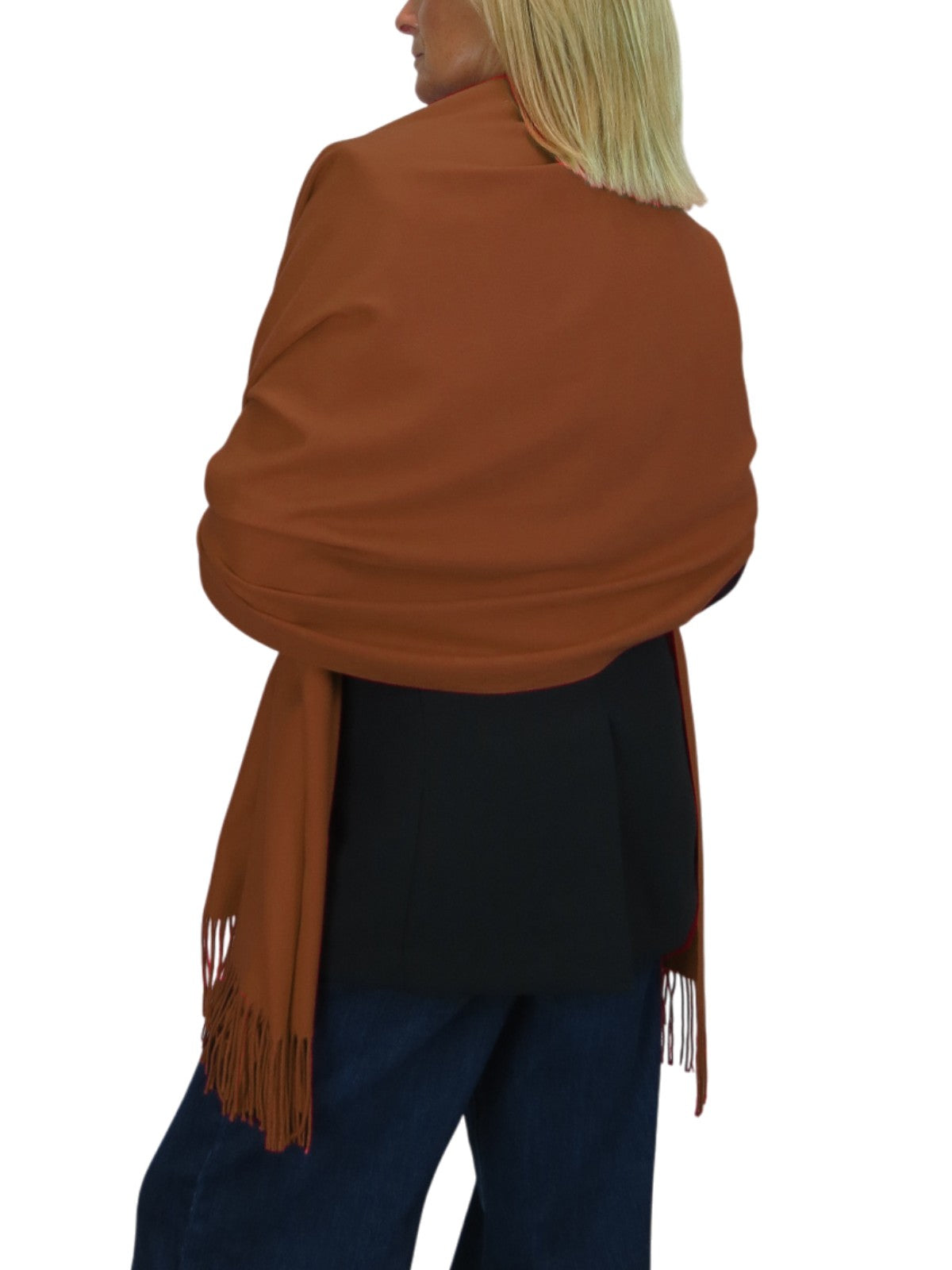 Wool Blend Pashmina Scarf Terracotta