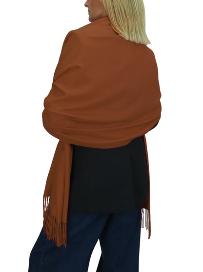 Wool Blend Pashmina Scarf Terracotta