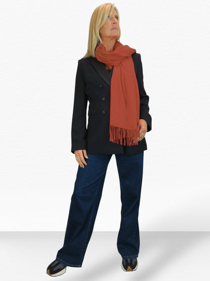 Wool Blend Pashmina Scarf Terracotta