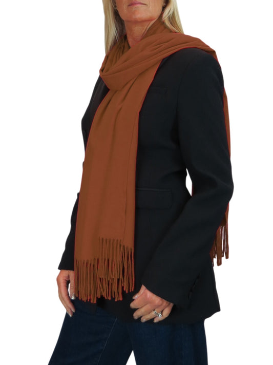 Wool Blend Pashmina Scarf Tan