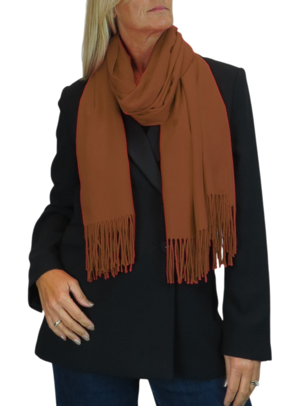Wool Blend Pashmina Scarf Tan