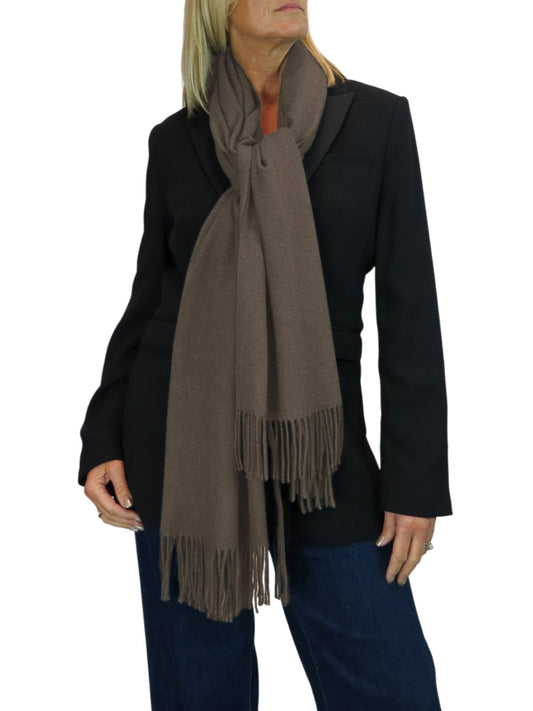 Wool Blend Pashmina Scarf Light Brown