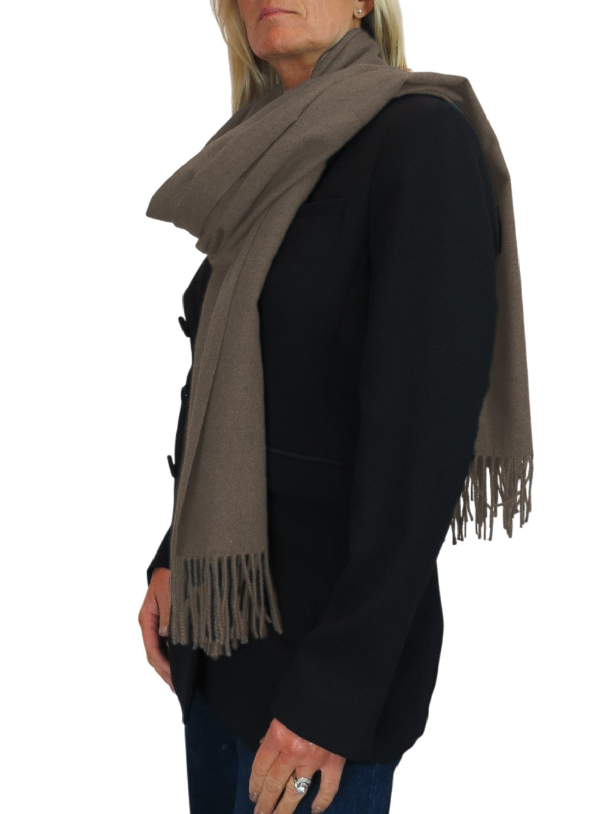 Wool Blend Pashmina Scarf Light Brown