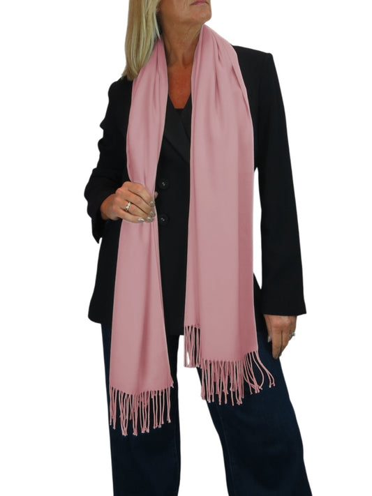 Wool Blend Pashmina Scarf Light Pink