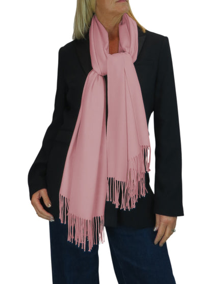 Wool Blend Pashmina Scarf Light Pink