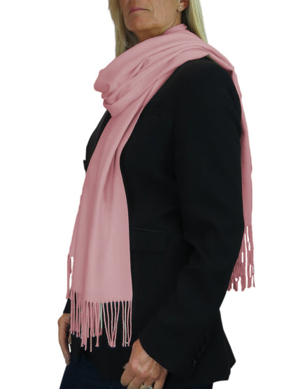 Wool Blend Pashmina Scarf Light Pink
