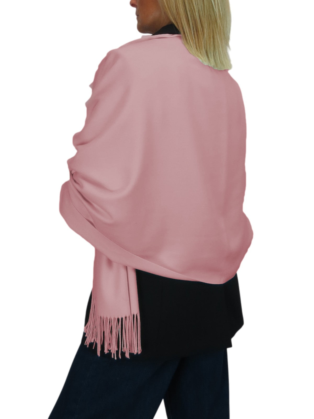 Wool Blend Pashmina Scarf Light Pink