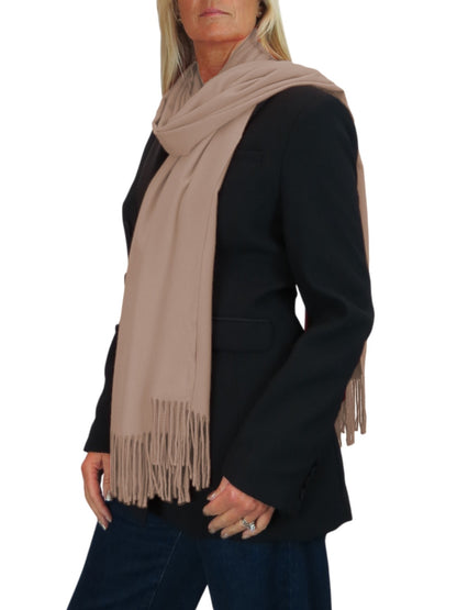 Wool Blend Pashmina Scarf Peach