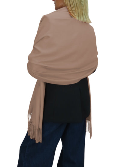 Wool Blend Pashmina Scarf Peach