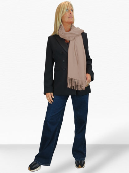 Wool Blend Pashmina Scarf Peach