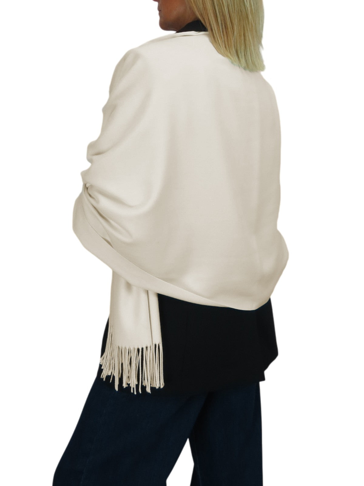 Wool Blend Pashmina Scarf Cream