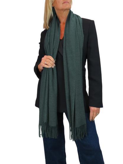 Wool Blend Pashmina Scarf Dark Teal