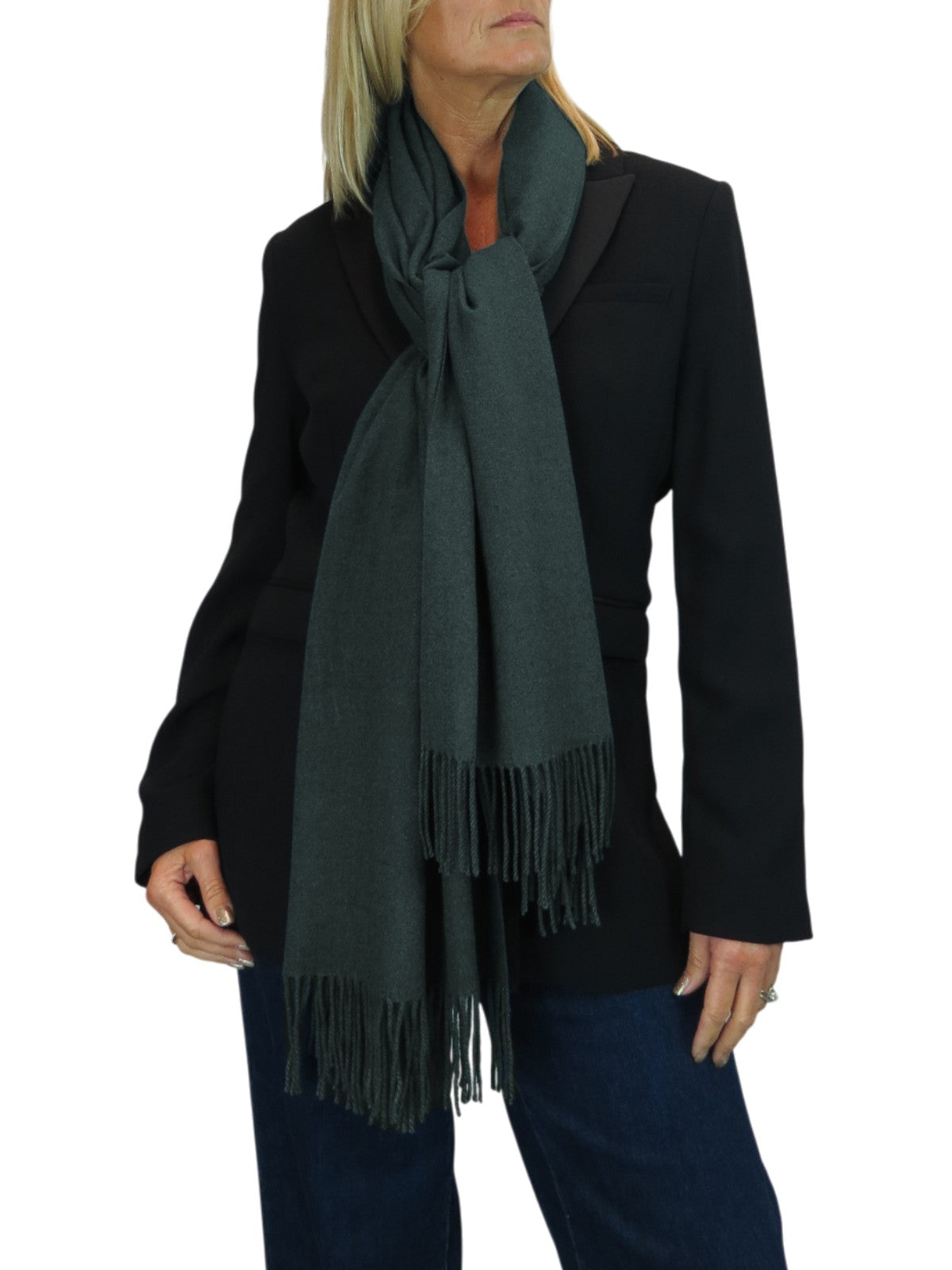 Wool Blend Pashmina Scarf Dark Teal