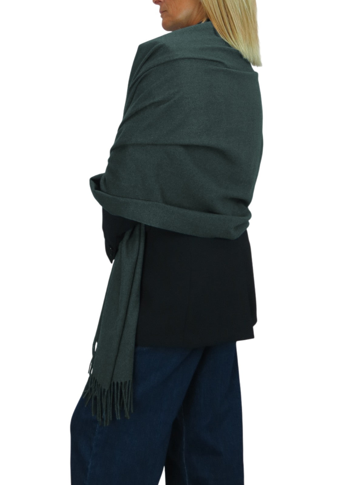 Wool Blend Pashmina Scarf Dark Teal