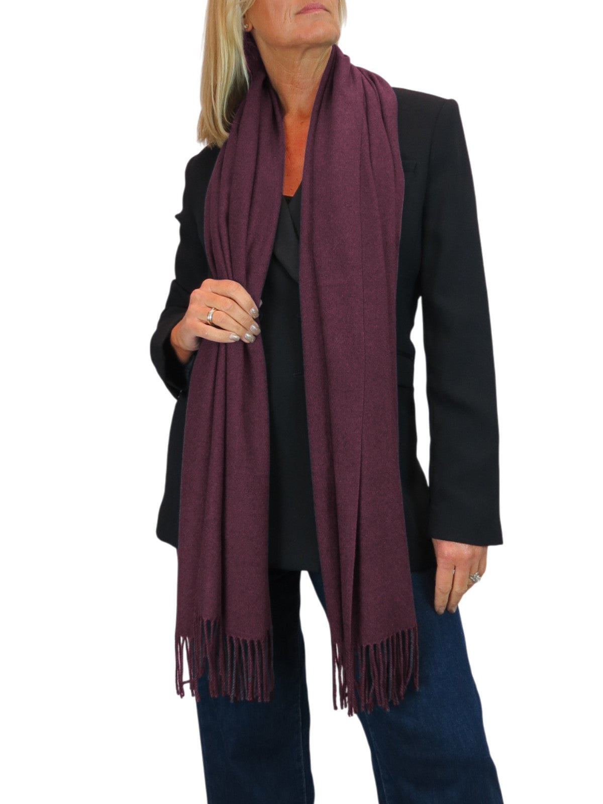 Wool Blend Pashmina Scarf Plum