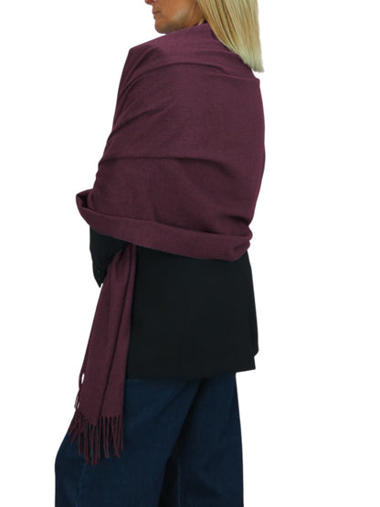 Wool Blend Pashmina Scarf Plum
