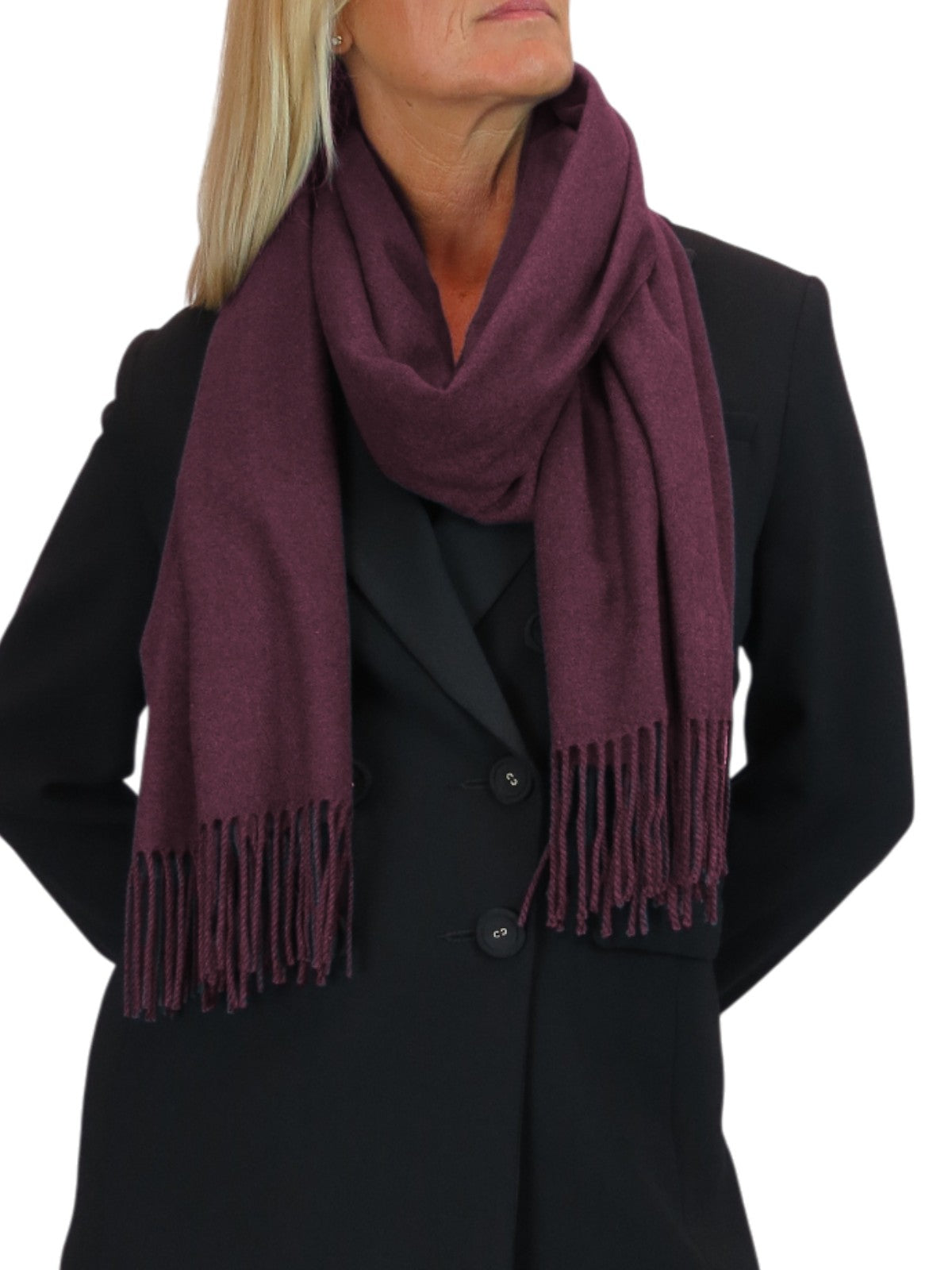 Wool Blend Pashmina Scarf Plum