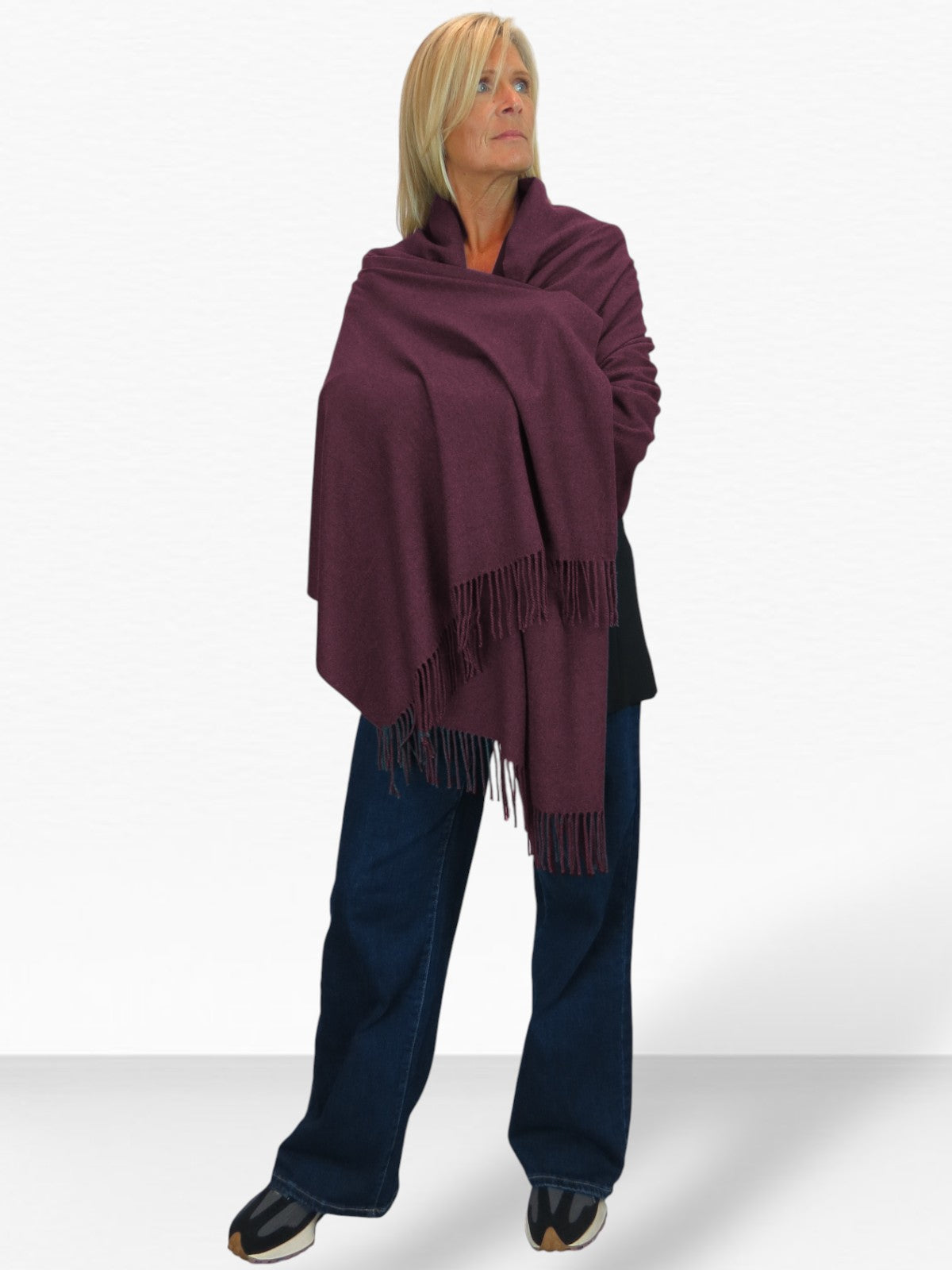 Wool Blend Pashmina Scarf Plum