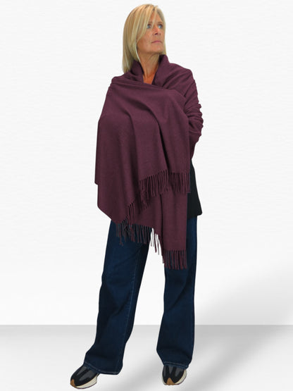 Wool Blend Pashmina Scarf Plum
