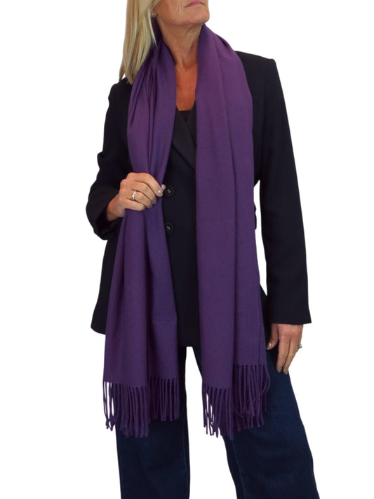 Wool Blend Pashmina Scarf Purple