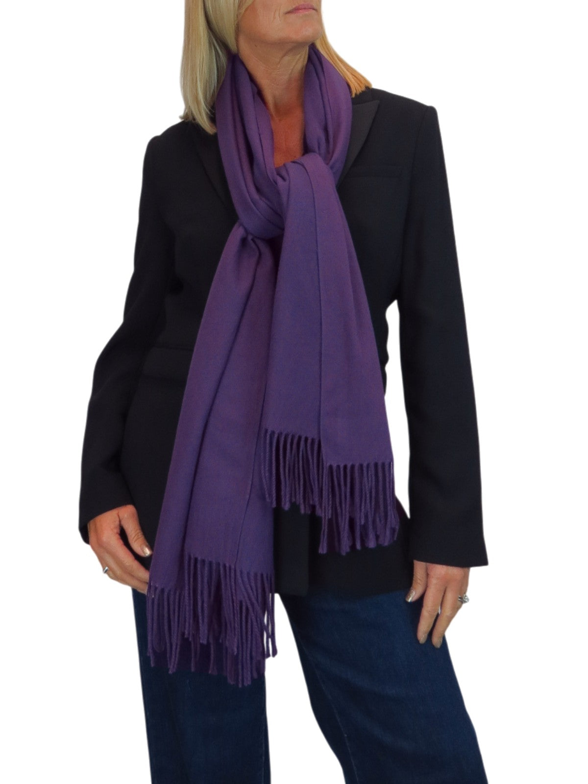 Wool Blend Pashmina Scarf Purple