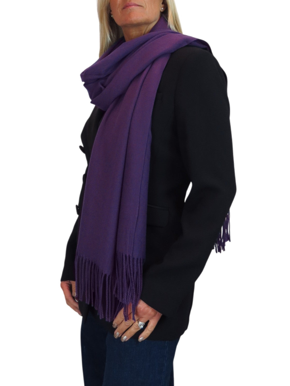 Wool Blend Pashmina Scarf Purple