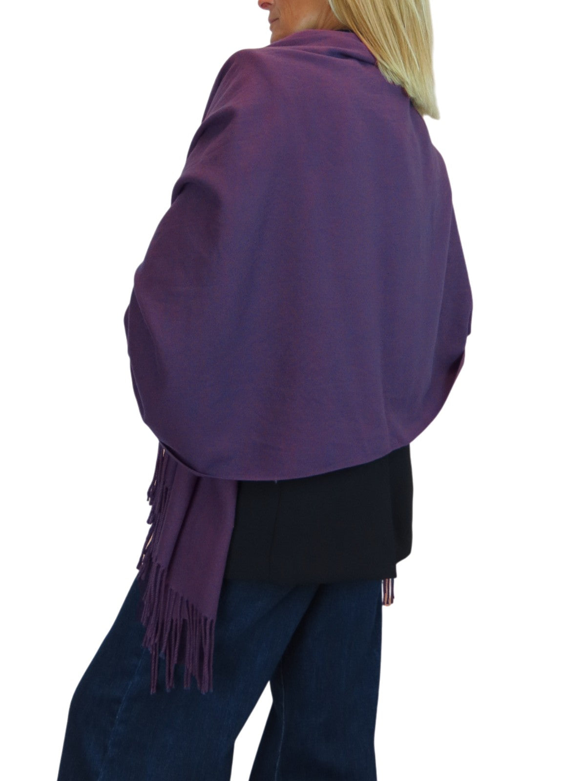 Wool Blend Pashmina Scarf Purple