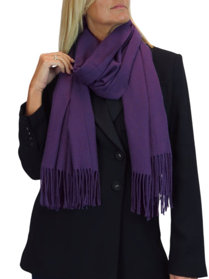 Wool Blend Pashmina Scarf Purple