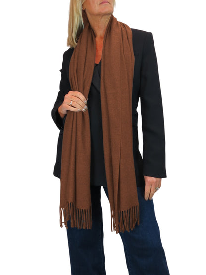 Wool Blend Pashmina Scarf Chocolate