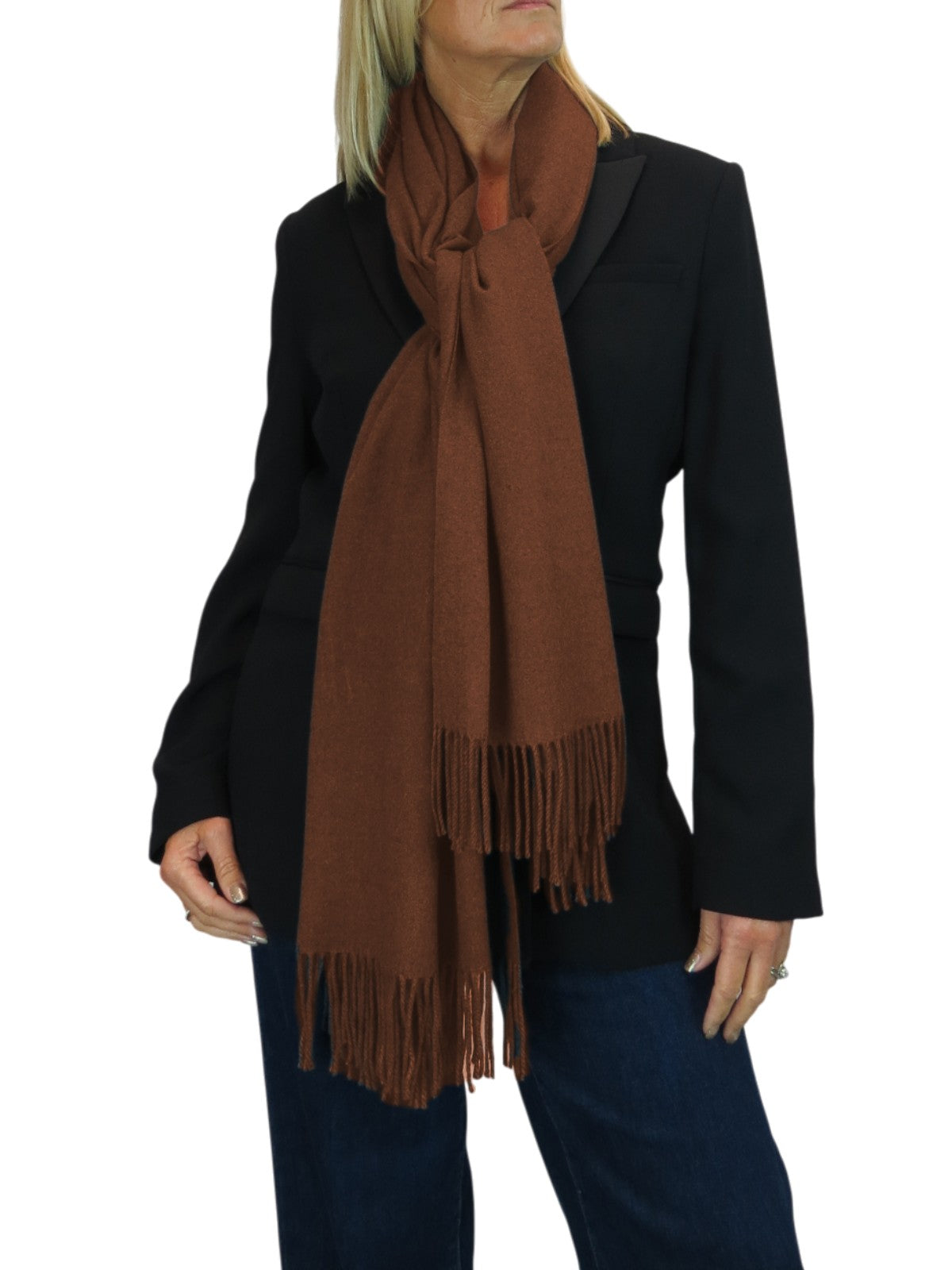 Wool Blend Pashmina Scarf Chocolate