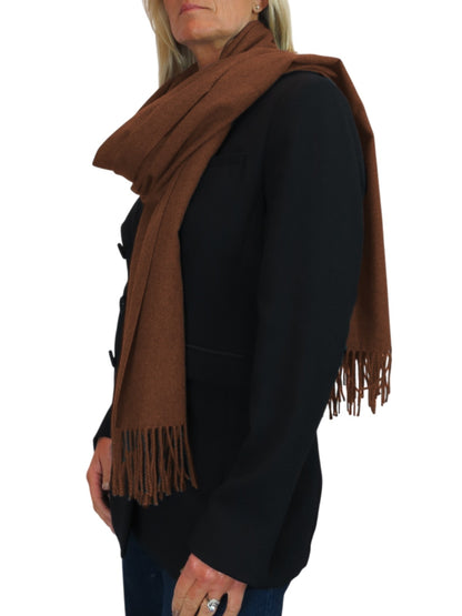 Wool Blend Pashmina Scarf Chocolate