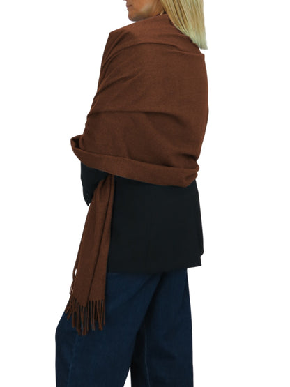 Wool Blend Pashmina Scarf Chocolate