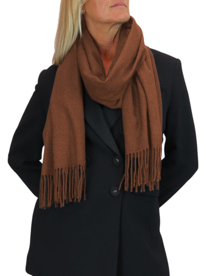 Wool Blend Pashmina Scarf Chocolate