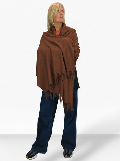 Wool Blend Pashmina Scarf Chocolate