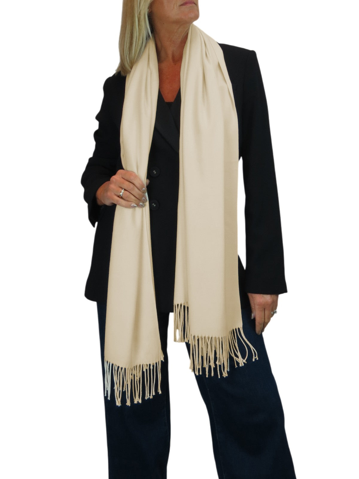 Wool Blend Pashmina Scarf Sand