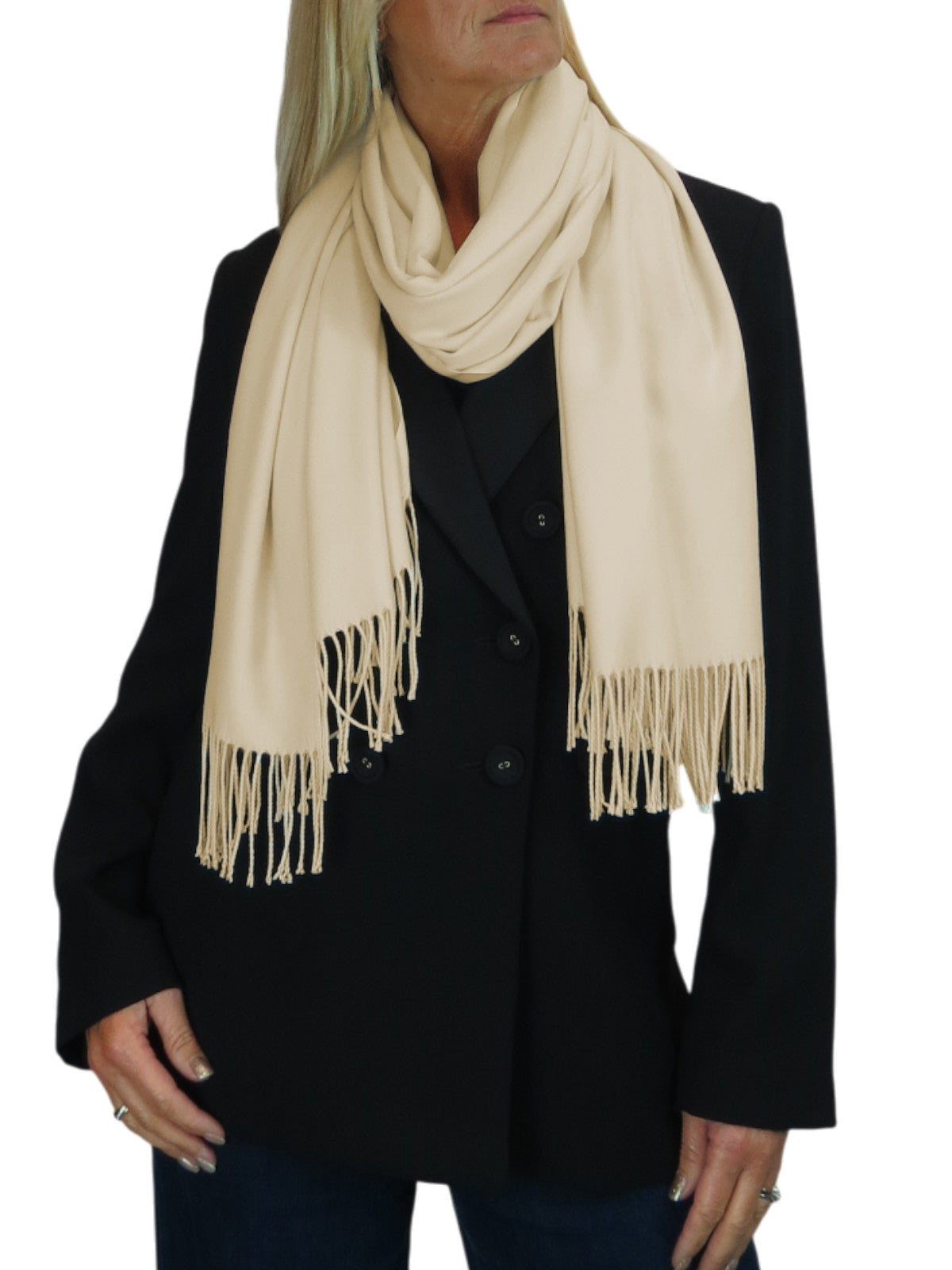 Wool Blend Pashmina Scarf Sand