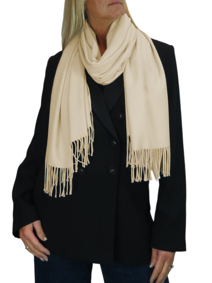 Wool Blend Pashmina Scarf Sand