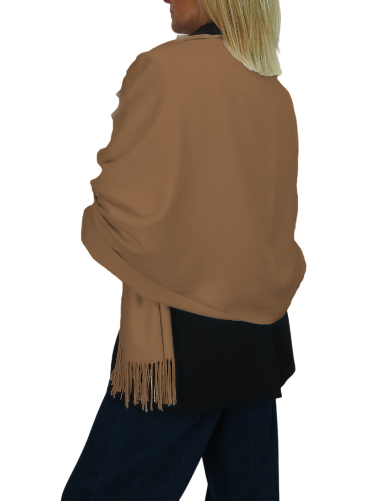 Wool Blend Pashmina Scarf Camel