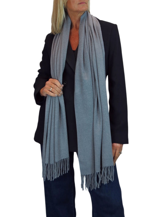 Wool Blend Pashmina Scarf Grey
