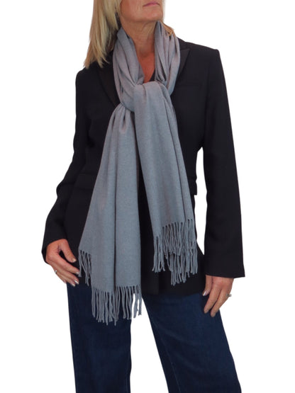 Wool Blend Pashmina Scarf Grey