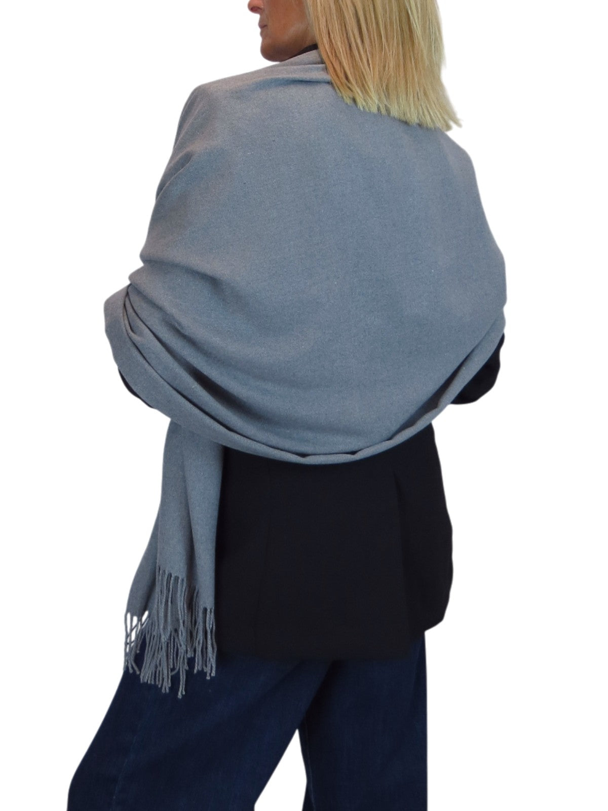 Wool Blend Pashmina Scarf Grey